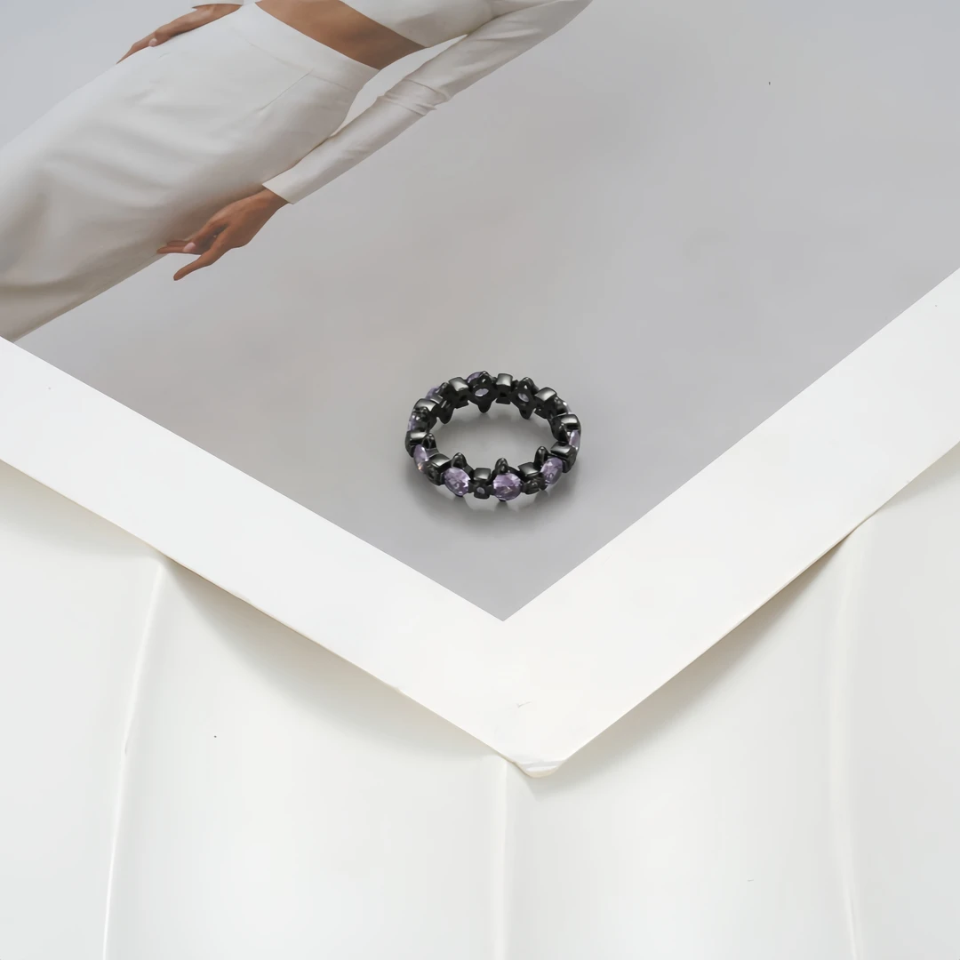 铜合金仿水晶戒指 时尚百搭戒指0540