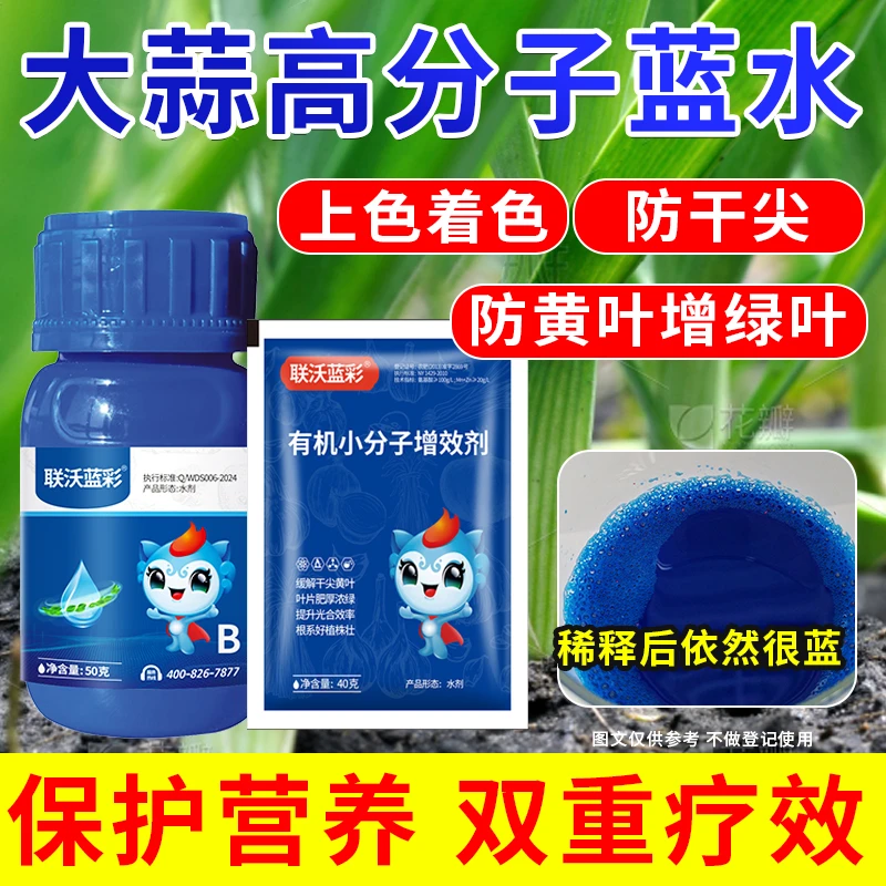 厂家直销大葱大蒜干尖黄叶克星黄叶变绿叶专用叶面肥蓝菌剂增产