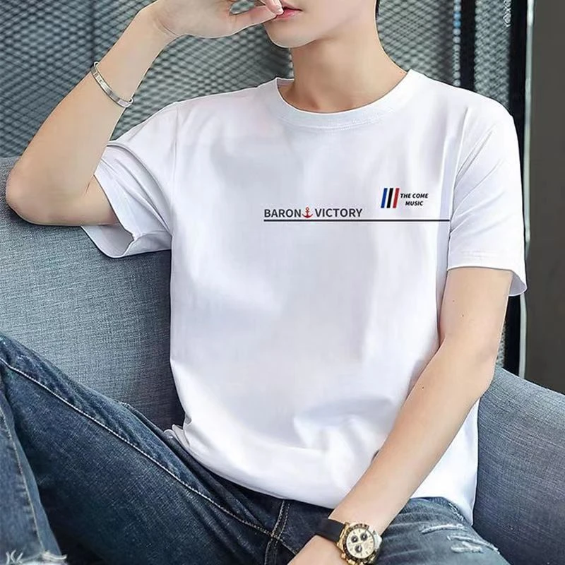 时尚潮流新款男百搭短袖高级感美式t恤潮牌夏季oversize青少年衣