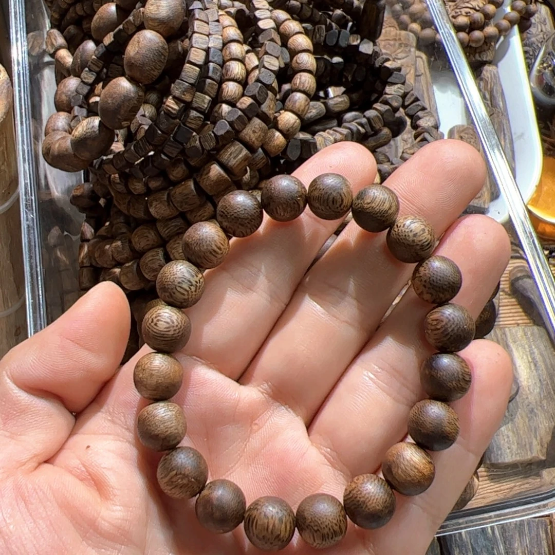 沉香沉香碎屑白棋1.0单圈圆珠