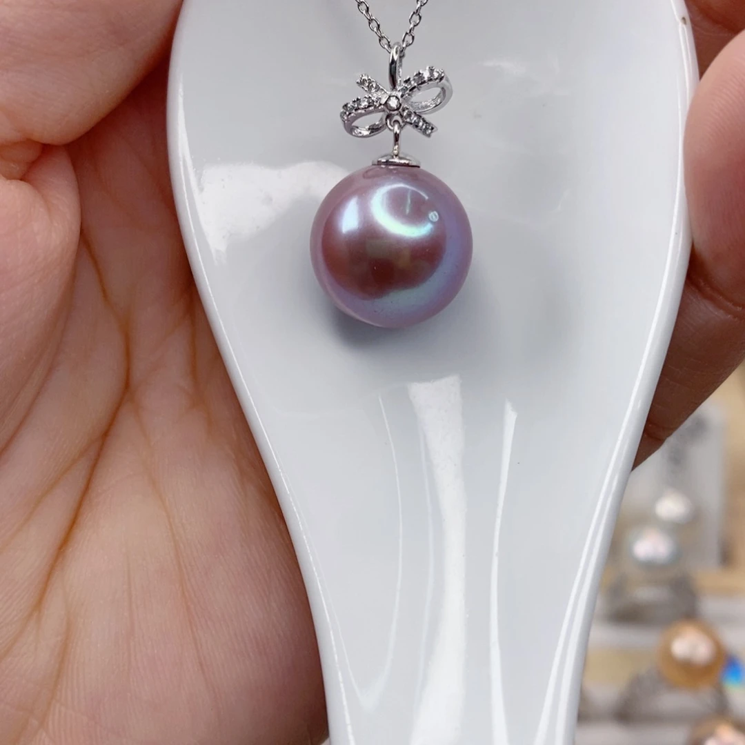 淡水珍珠吊坠(赠链)银S925镶嵌