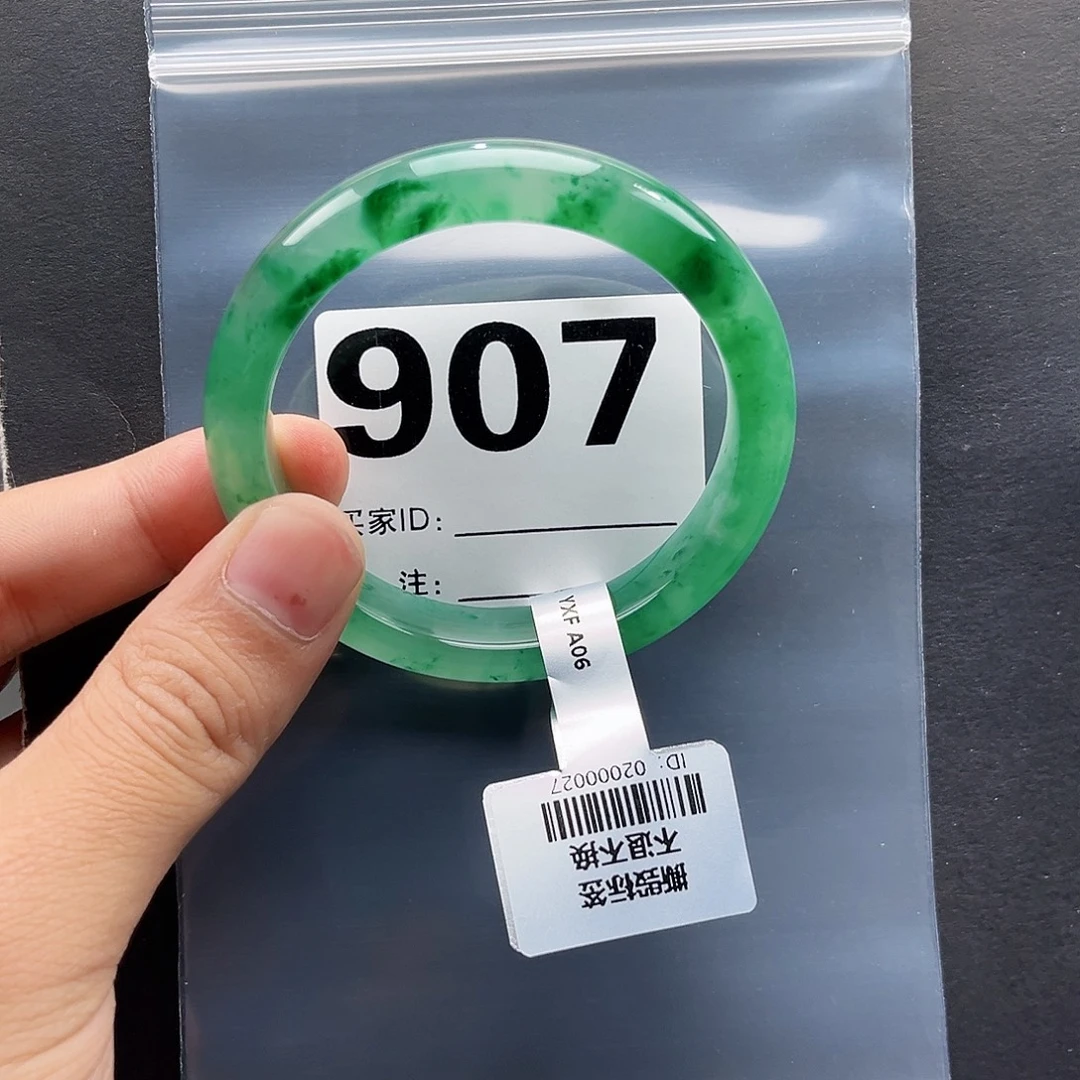 石英质玉（非洲翠）未镶嵌手镯54圈口907