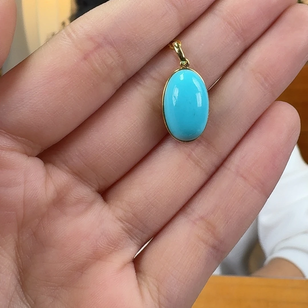 绿松石18K金镶嵌珠宝奇石