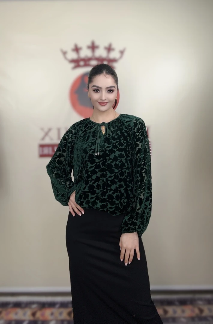 【皇后1】isilhanish ｜2025年秋冬新款丝绒叶子花衬衫5027