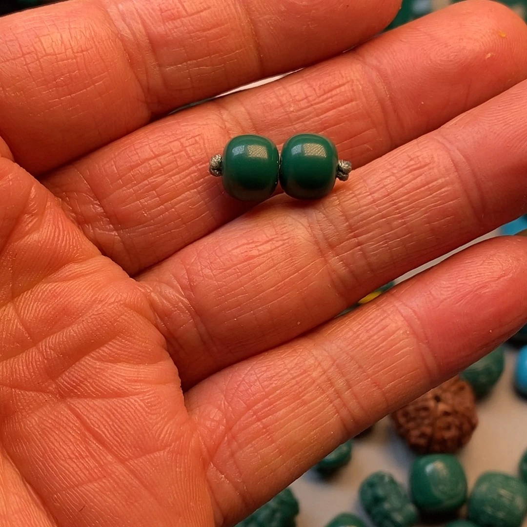 颈饰玻璃9mm老型一对