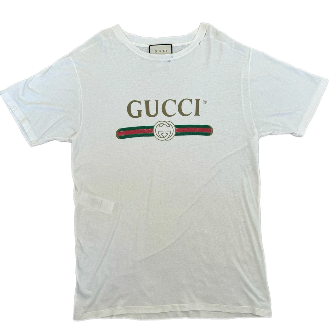 99新 GUCCI/古驰 经典logo印花白色短袖L码