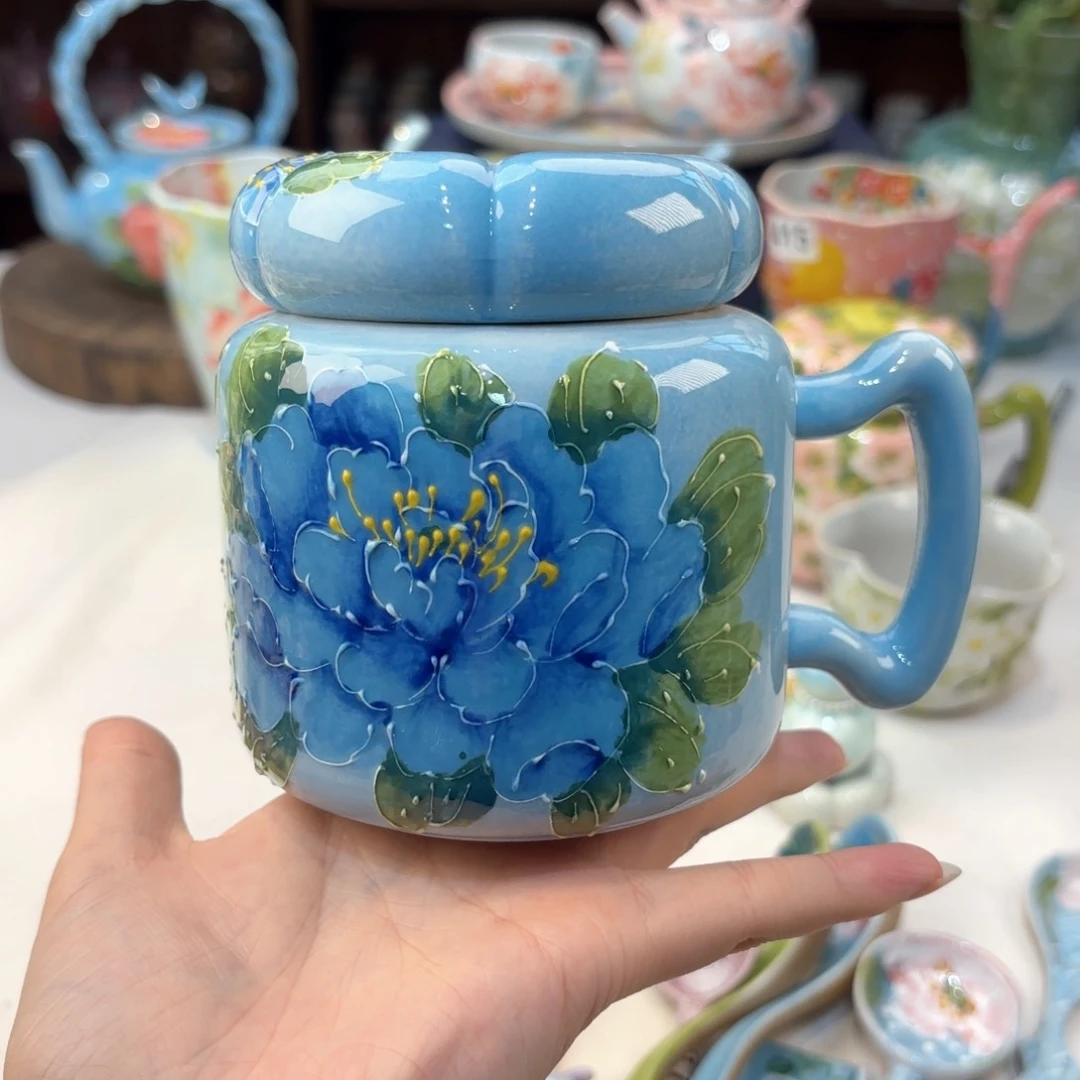 景德镇手绘高温釉下彩陶瓷茶具