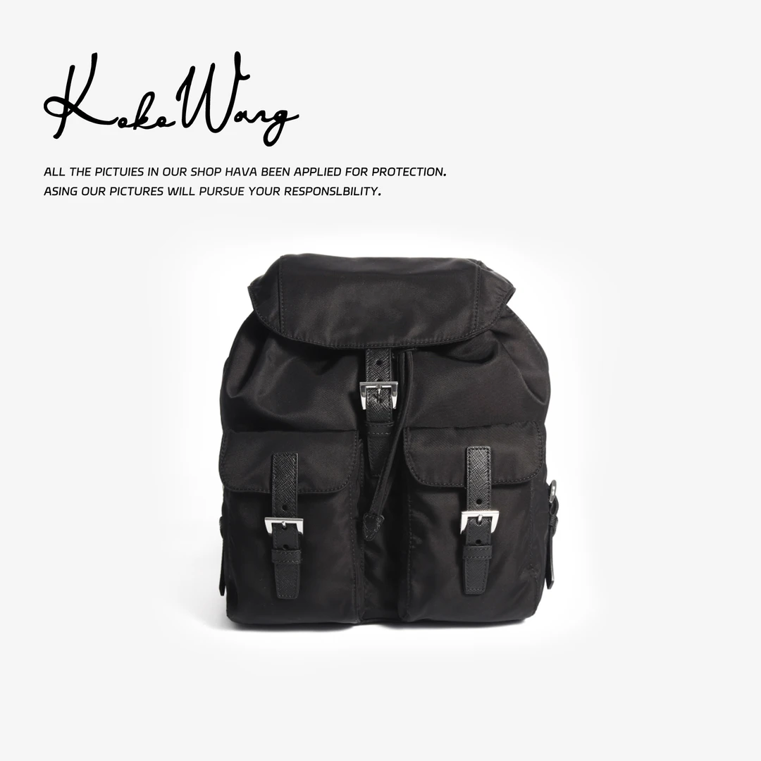 KOKOWANG新款潮流多功能时尚尼龙拼接休闲双肩包 475685B27S43