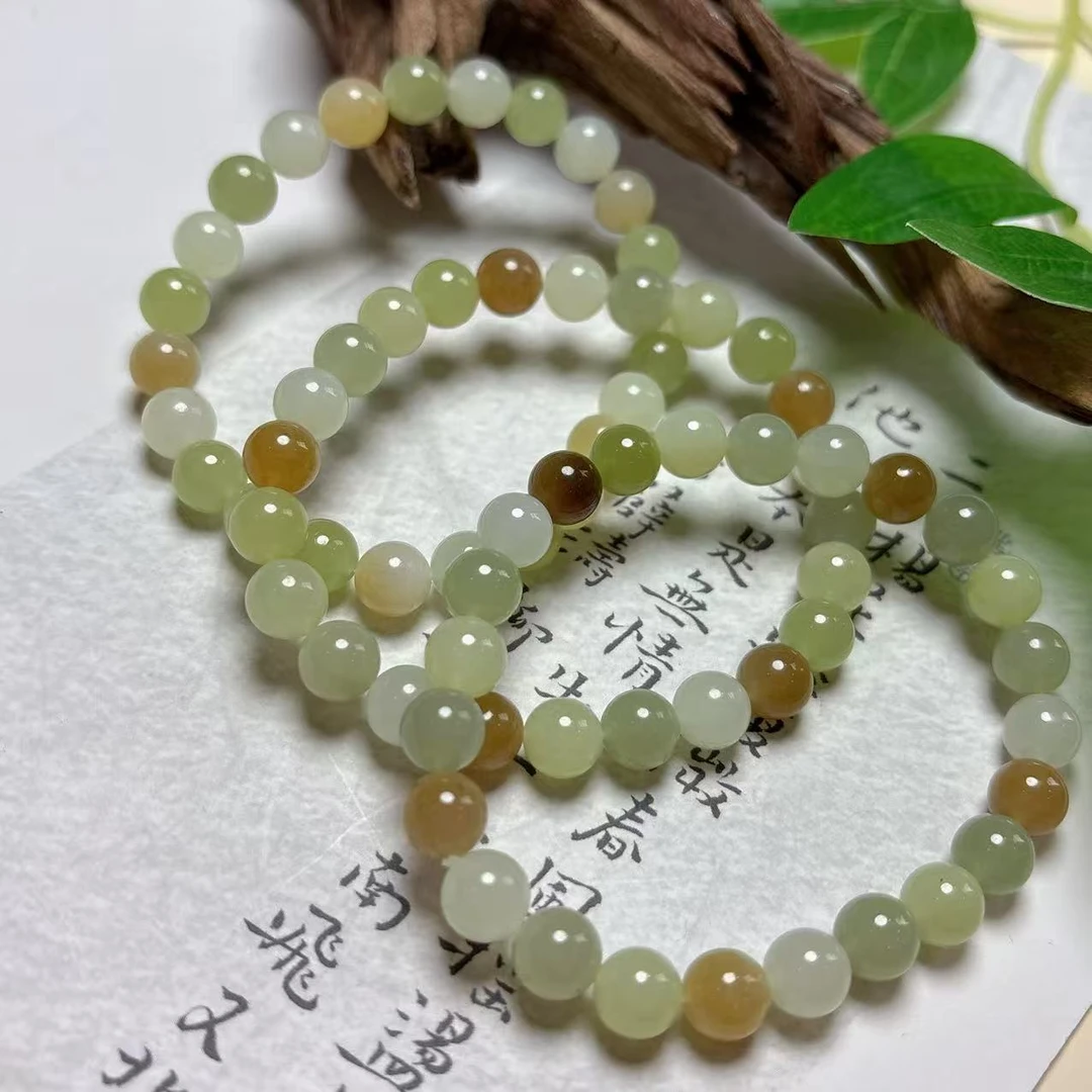 《铁头老猪》HTC-012天然和田玉多宝手串新疆约8mm多样性发其一