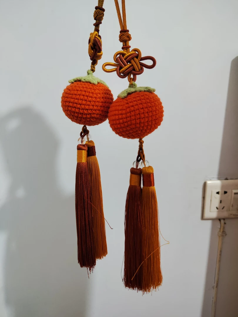 手工编织大号家用加厚柿柿如意车挂