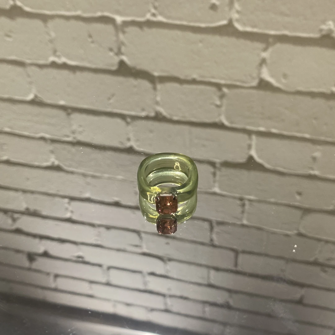 合金亚克力戒指 百搭设计感时尚个性复古戒指qc003