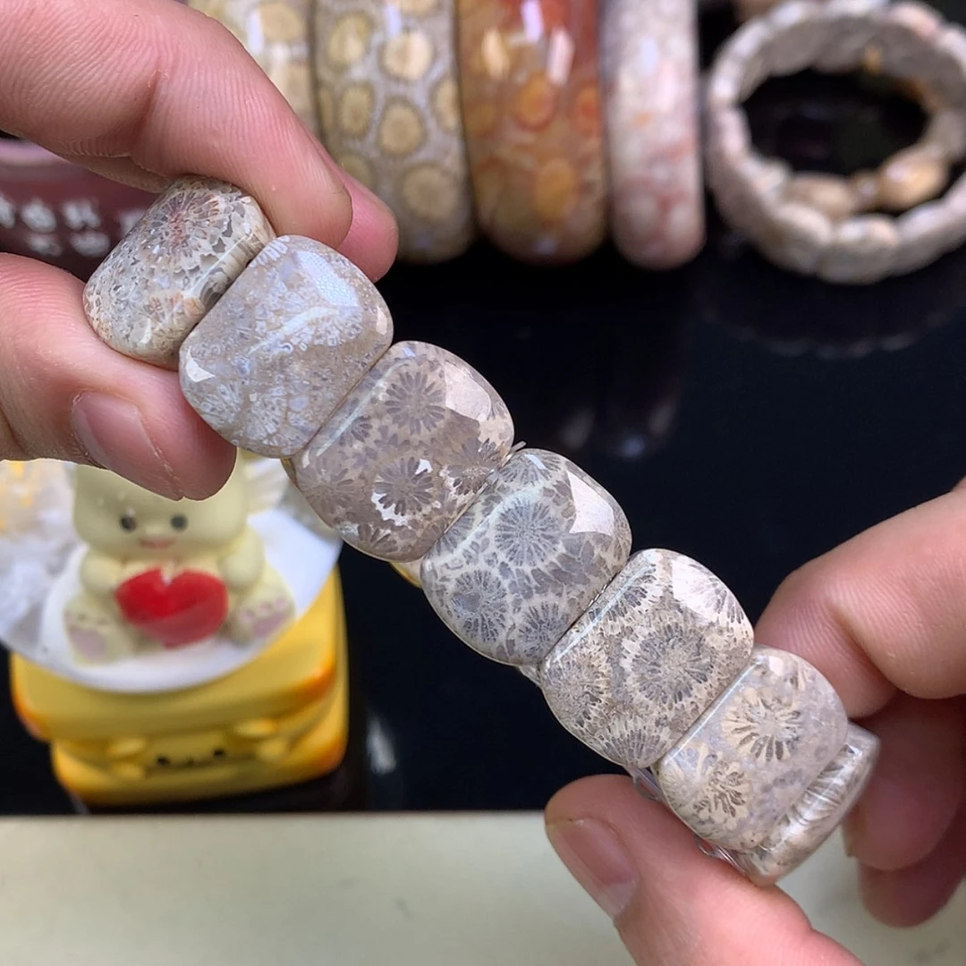 【闪购商品】颈饰未镶嵌硅化珊瑚（珊瑚玉）10号全满大花花