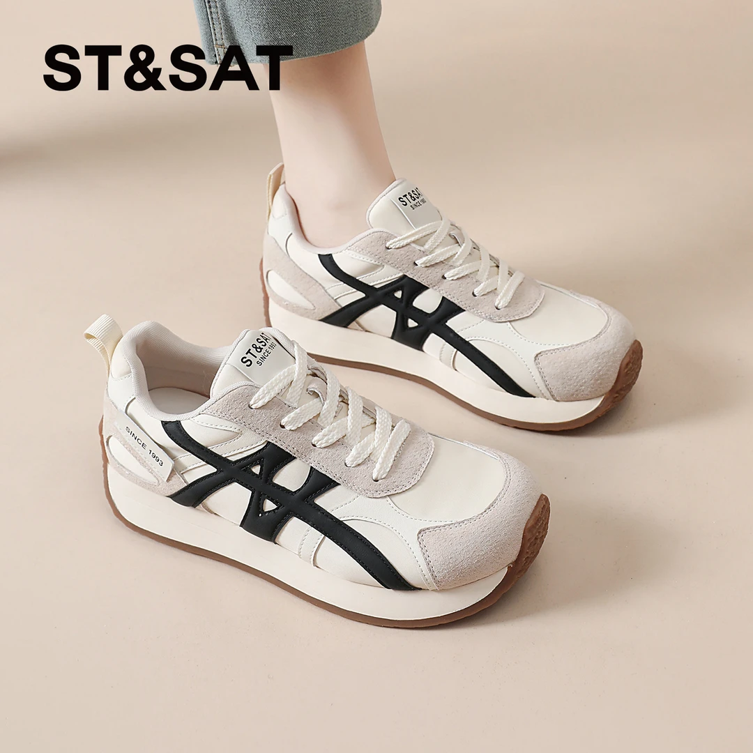 星期六小个子德训鞋女款2025今年流行鞋子秋季复古休闲百搭运动鞋