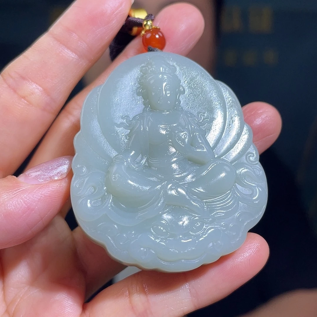 颈饰未镶嵌和田玉多样性发一件