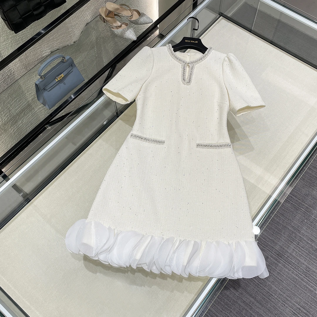 MIUMEM【微光记忆】新款穿搭白色小香风裙子初恋清纯连衣裙DY3501