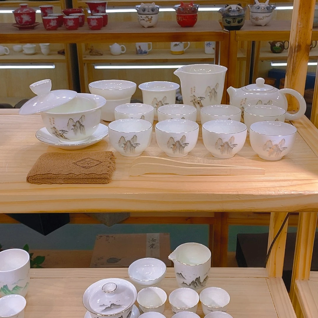 【不止】羊脂玉瓷茶具套装