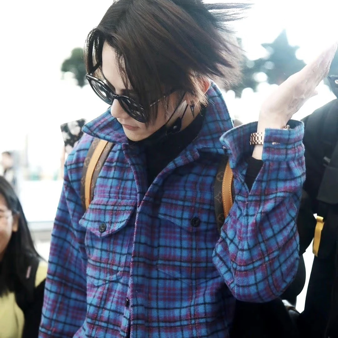 未使用 LouisVuitton/路易威登 6825/双口袋法兰绒格纹夹克