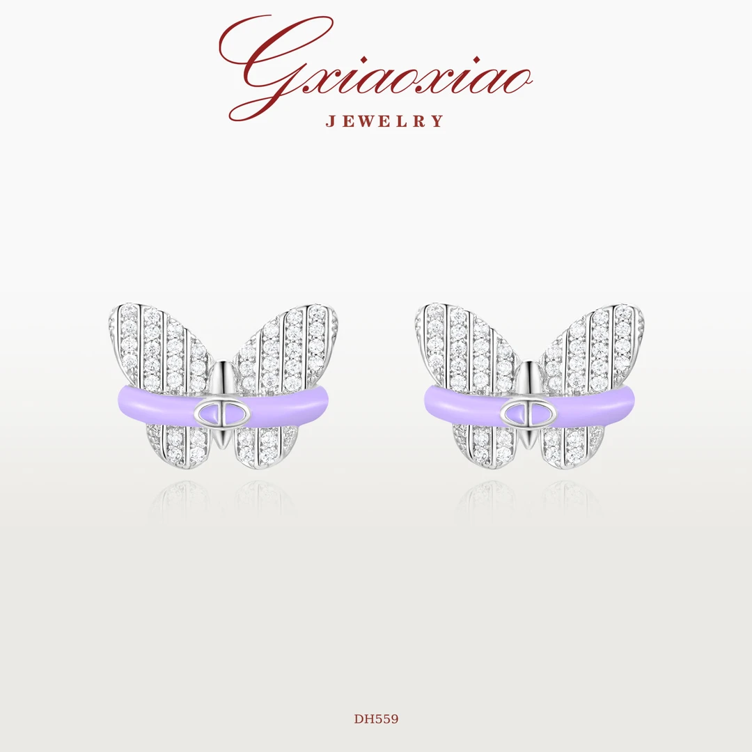 G XIAOXIAO 法式轻奢时尚梦幻蝴蝶小众耳环 DH559新年礼物