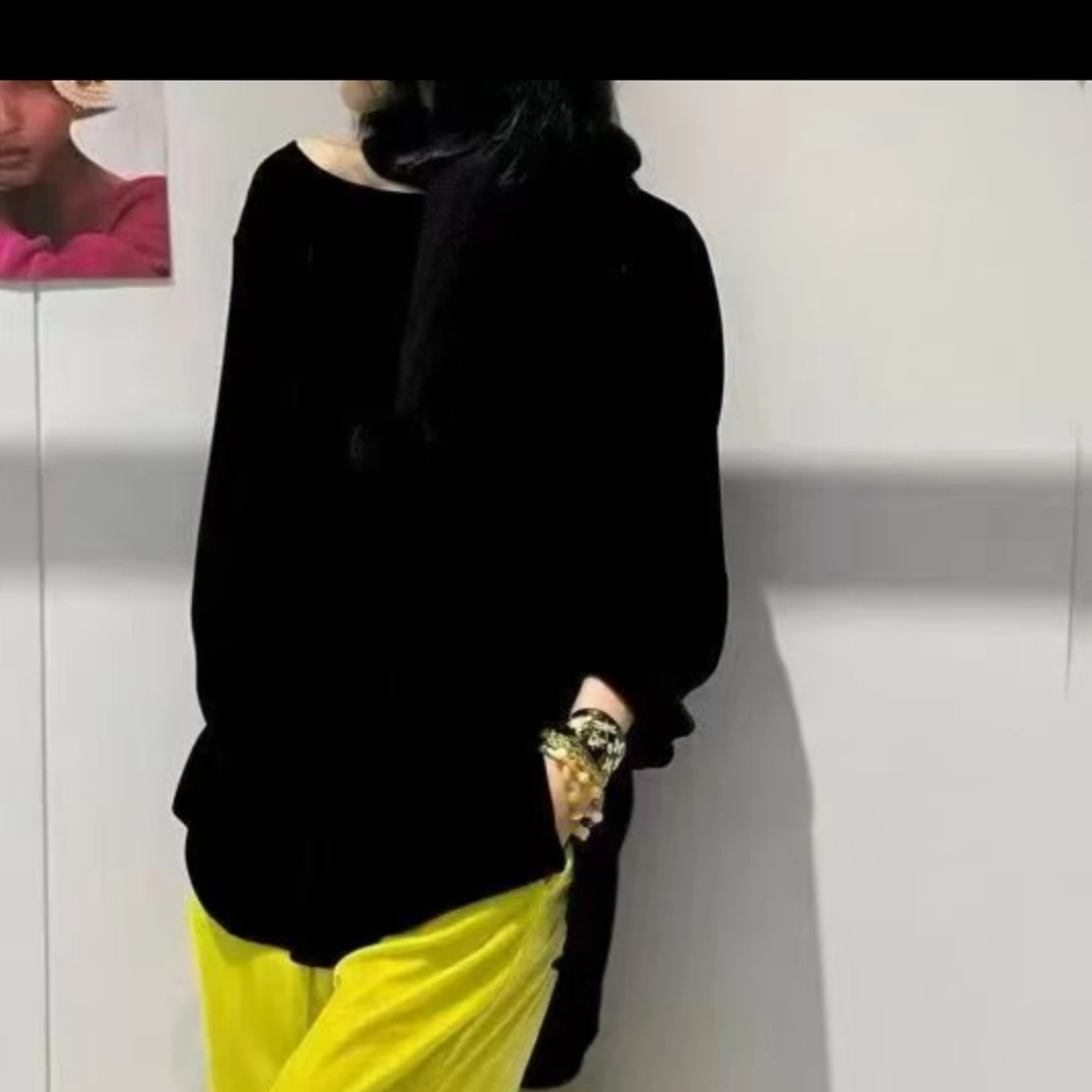 【肖丽丹】新款高腰显瘦百搭桑蚕丝丝绒上衣