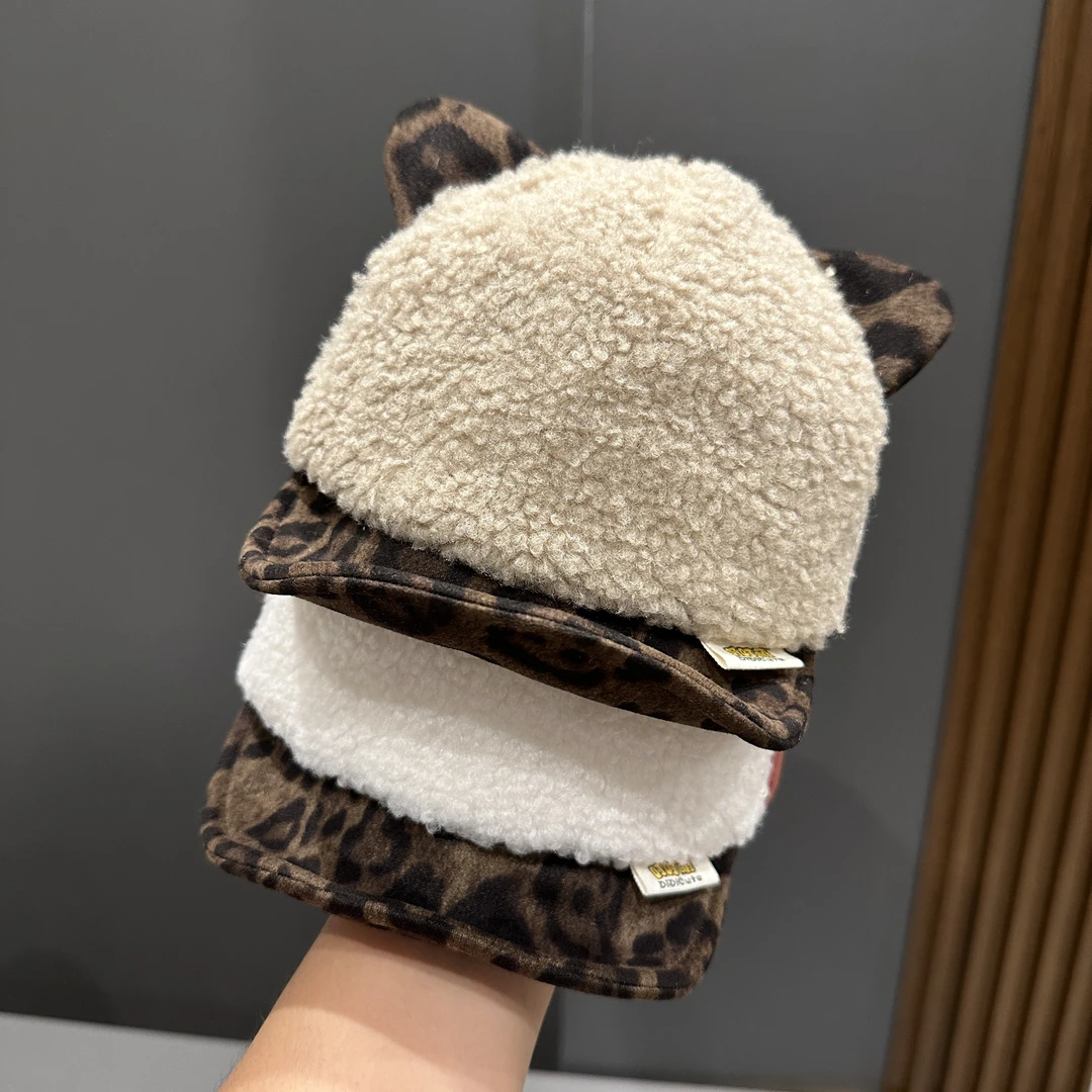 【萌娃】宝宝帽子洋气时髦豹纹棒球帽男女童冬季保暖可爱超萌鸭舌帽