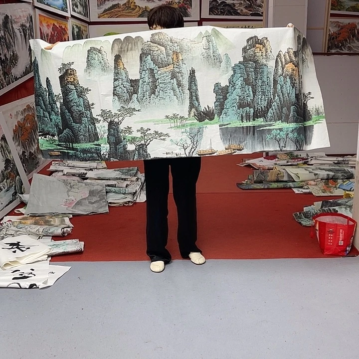 横款漓江山水，180x70喜欢去拍