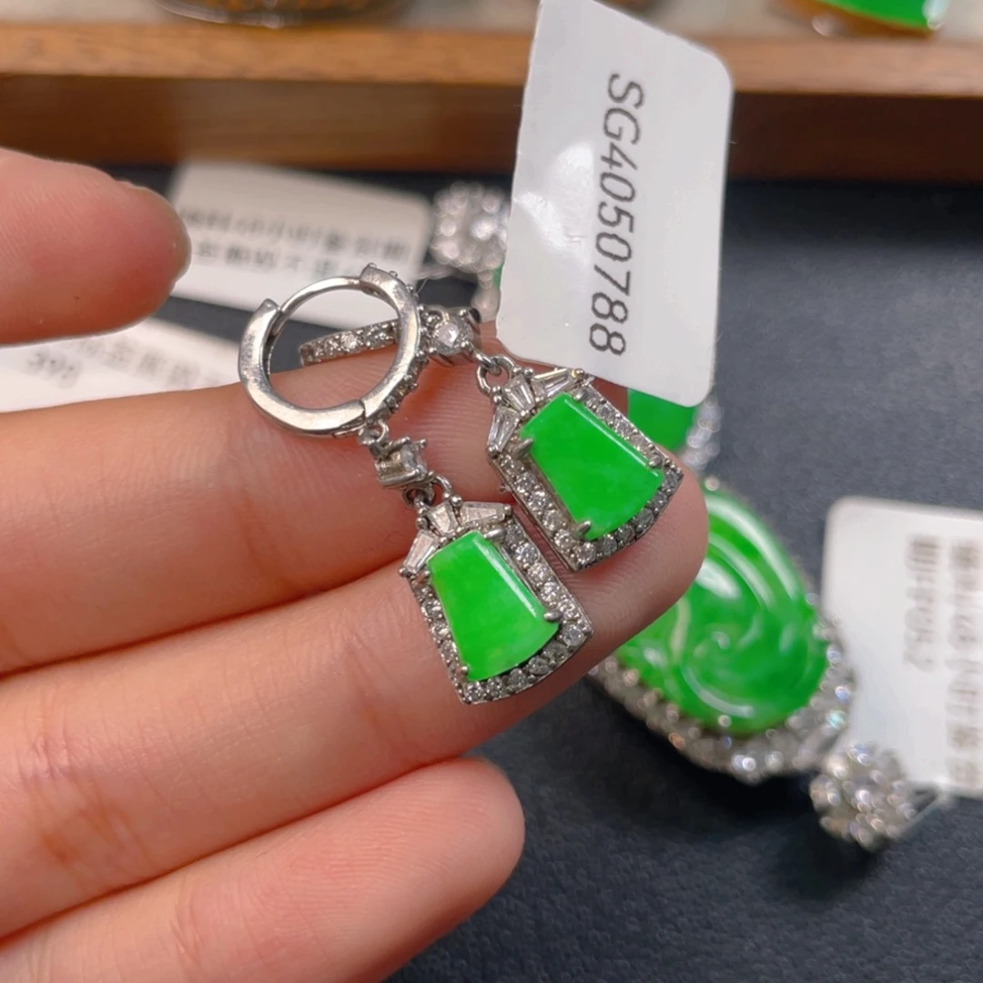 翡翠银S925镶嵌吊坠(不含链)h j j