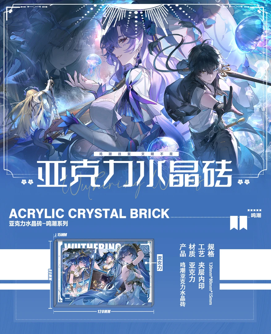 两盒《鸣潮》内印高货游戏周边卡砖内印亚克力水晶砖