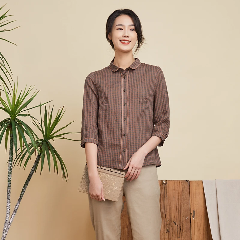 JXBX15布符官方新款原创简洁精致时尚别致洋气休闲潮流衬衫女格子