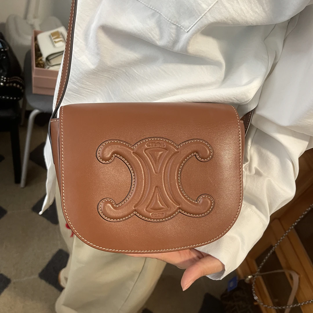 95新 Celine/思琳 阿白奢品/ 焦糖色马鞍包