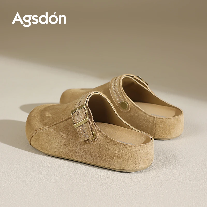 /奥古狮登厚底勃肯鞋女2025新款秋季两穿包头半拖鞋子一脚蹬百搭Q