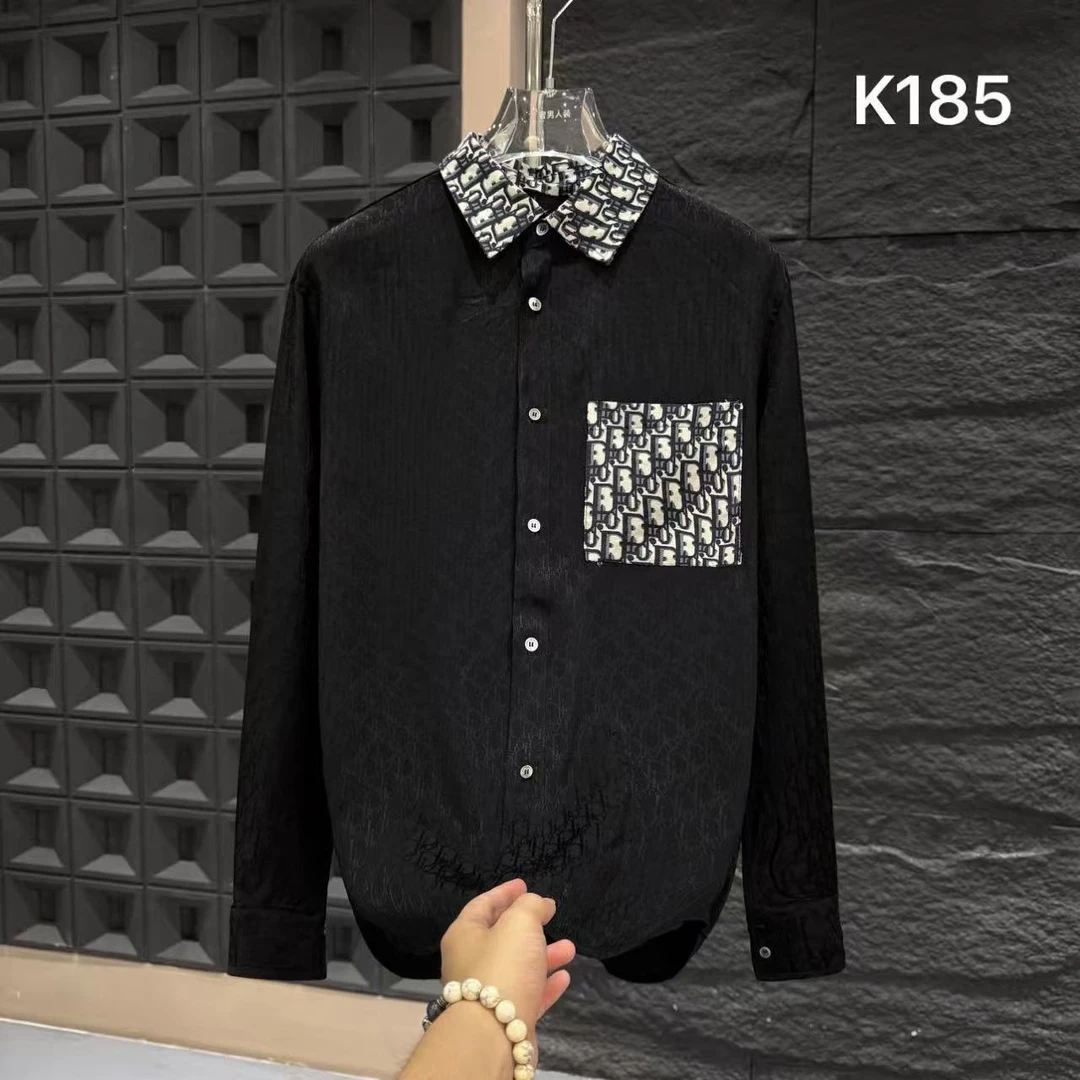 HI-K185-秋季新款长袖百搭轻奢时尚休闲纯色潮流衬衫