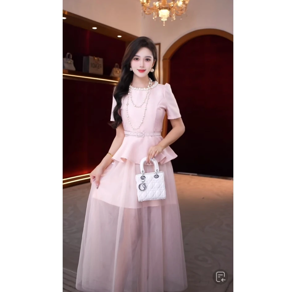 芙娜妮新款夏季穿搭女装裙子洋气衣服女气质显瘦连衣裙FS2025123