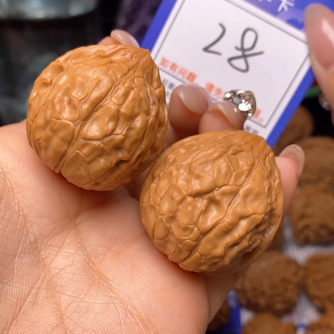 文玩核桃把件34龟甲纹28