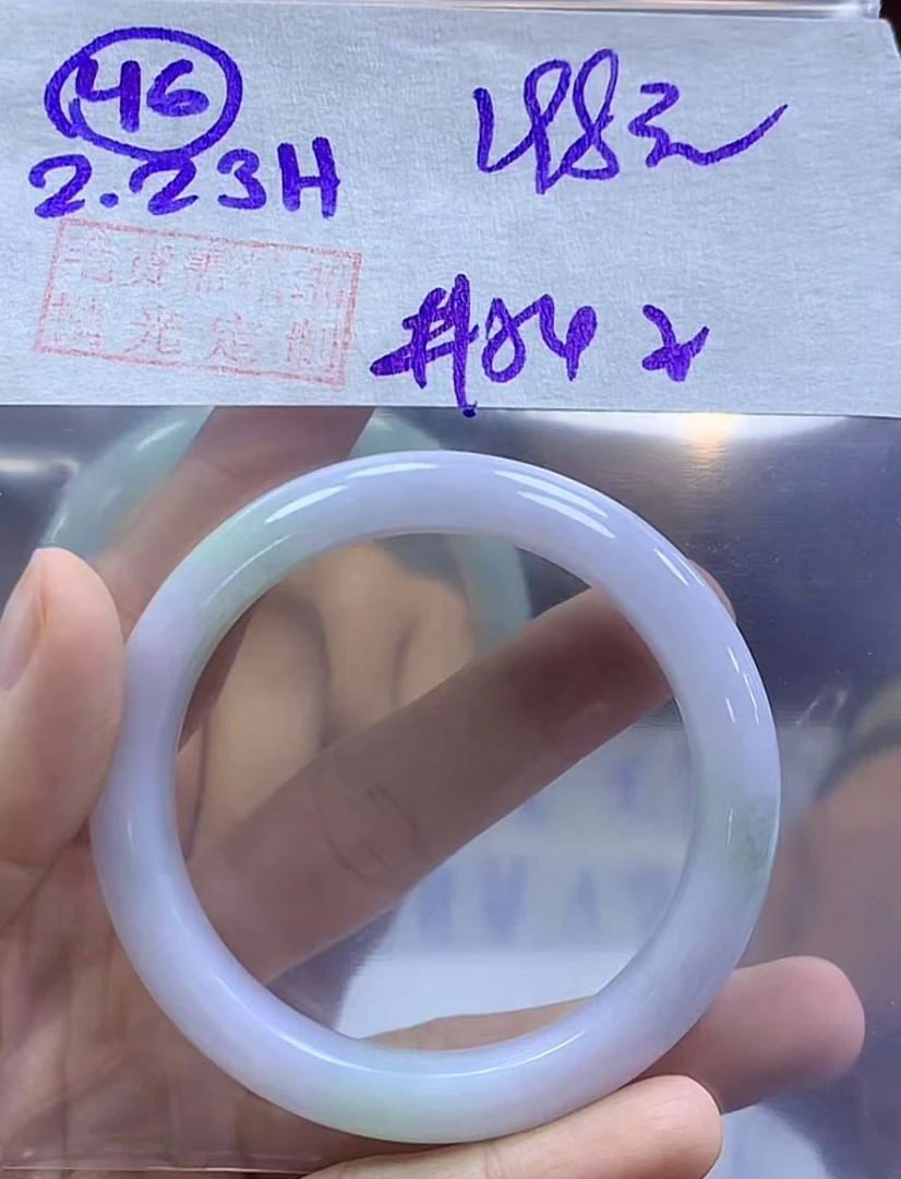 定制翡翠未镶嵌毛货需精细抛光46手镯54纹+198元+拍一发一