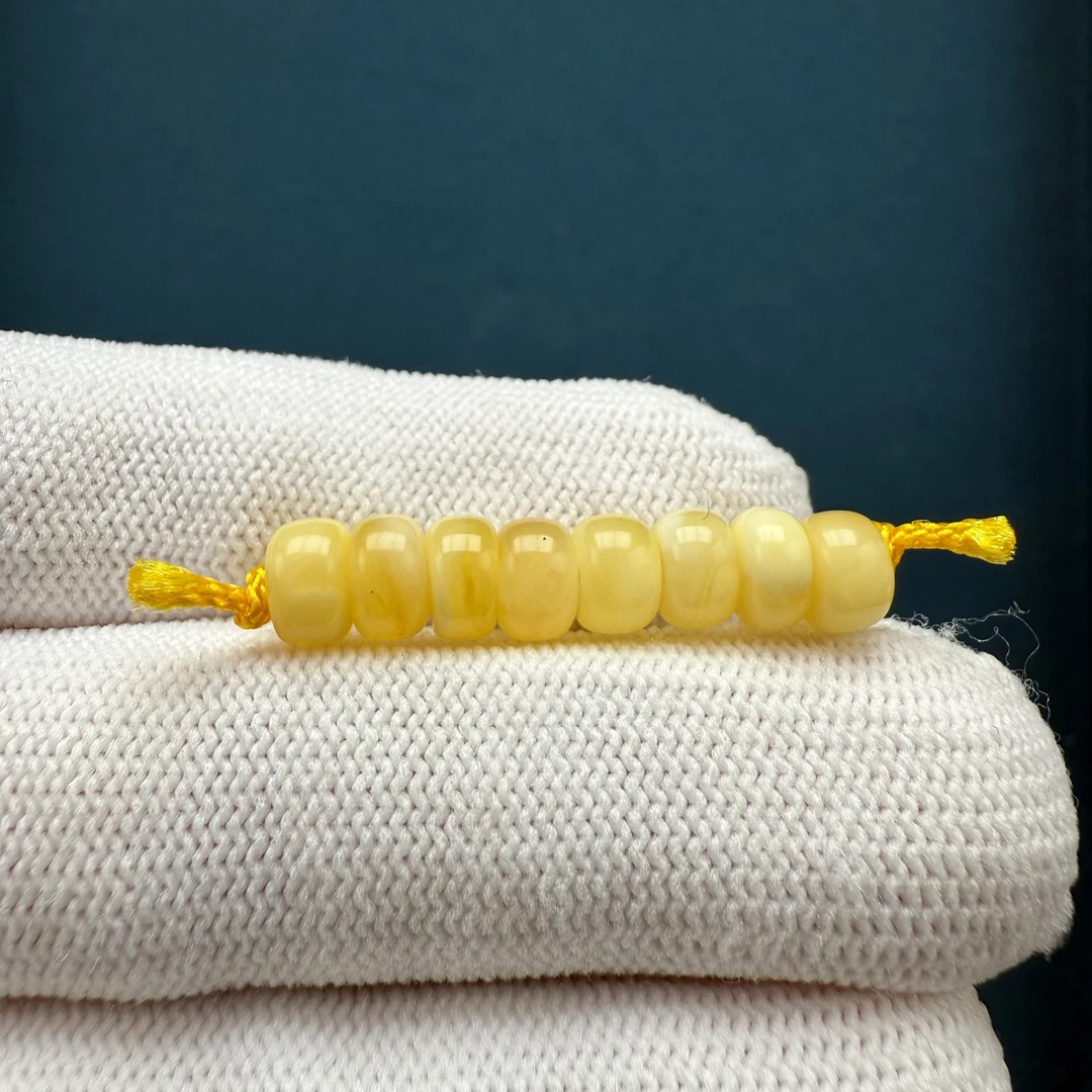 D1539天然原矿蜜蜡 【微瑕】隔珠 6.5mm一物一图 支持鉴定