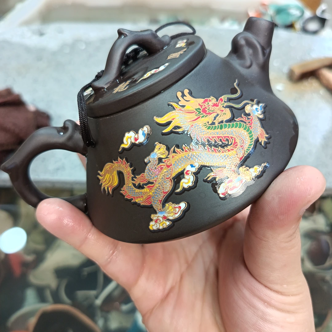 龙凤呈祥变色石瓢壶家用 220毫升 预热变色单壶石瓢壶   BBB