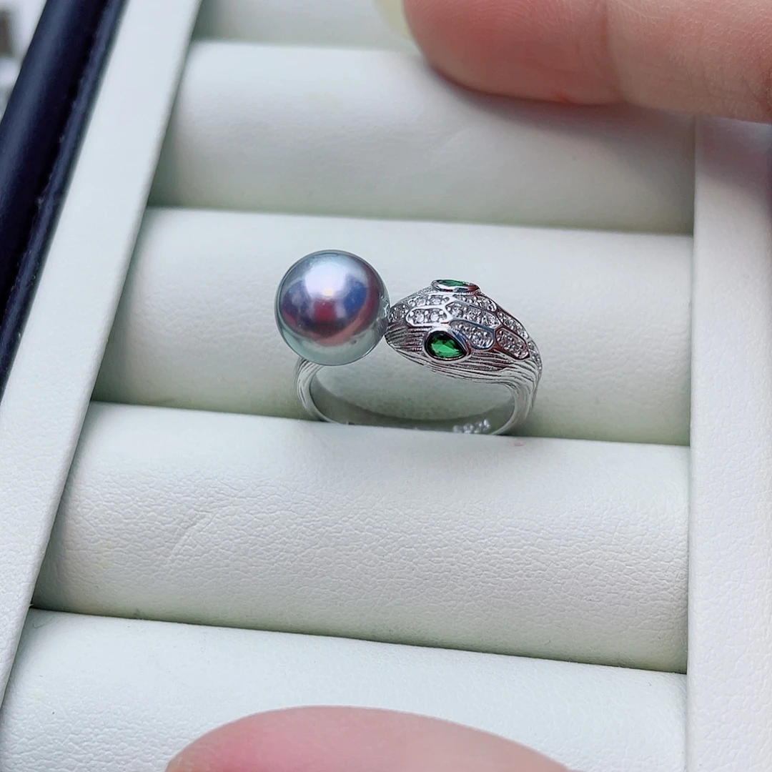 海水珍珠银S925镶嵌戒指w40