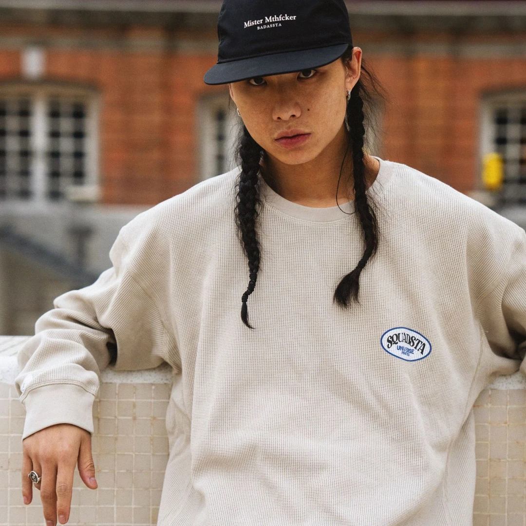 STAHOOD2025春季星标小队华夫格圆领时尚休闲百搭简约宽松长袖T恤