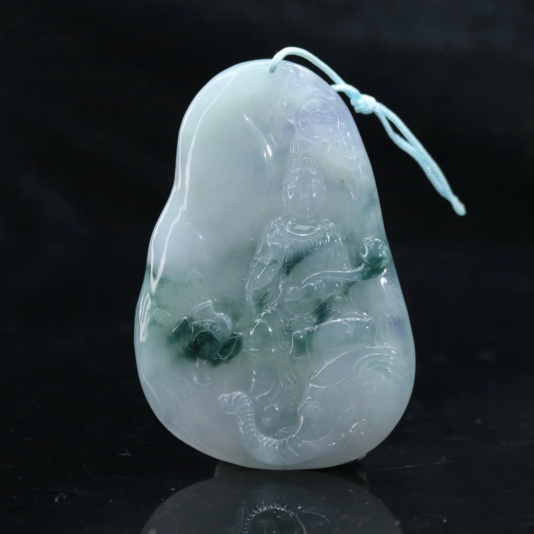 lot26天然缅甸翡翠A货普贤观音/600077/保利厦门拍卖