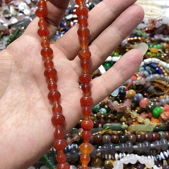 玛瑙/玉髓合金珠宝半成品红玛瑙葫芦卡10一条