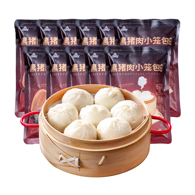 【仁汇优品S】嵊州手工老面黑猪肉小笼包鲜肉包子150g（6只）*11包