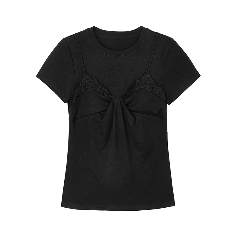 【达人专属】假两件T恤W6290