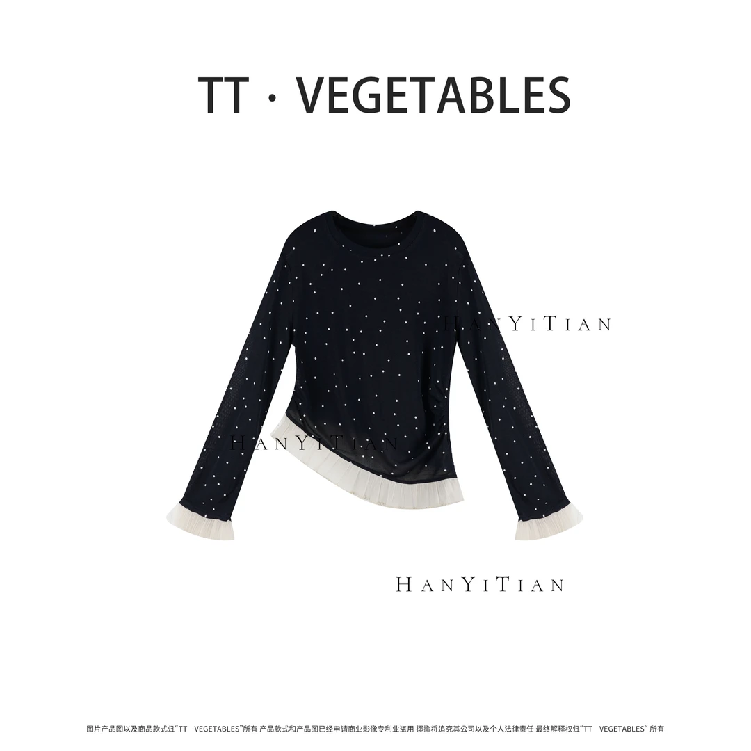 时空   经典波点时尚百搭圆领T恤511325