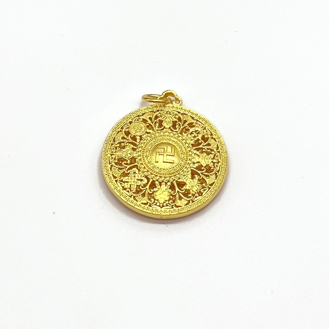 吊坠足银 足银吊坠-八宝罗盘扁款（小）卡31.5