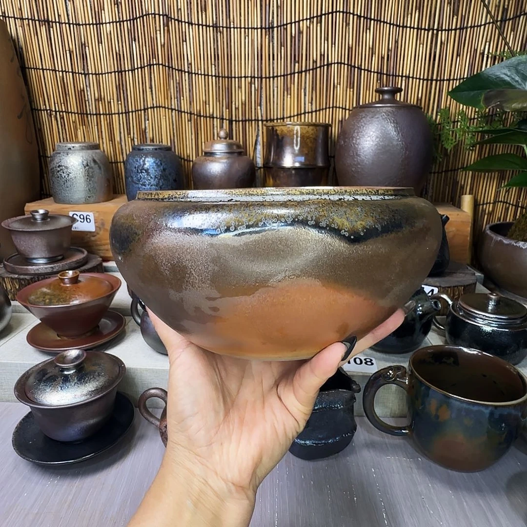 杯建水紫陶柴烧茶洗微瑕