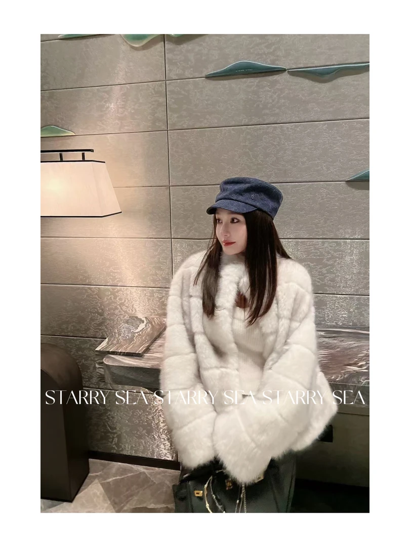 PP【巴黎中古】尖染貂貂百搭显瘦保暖环保毛毛外套#PP0117SY