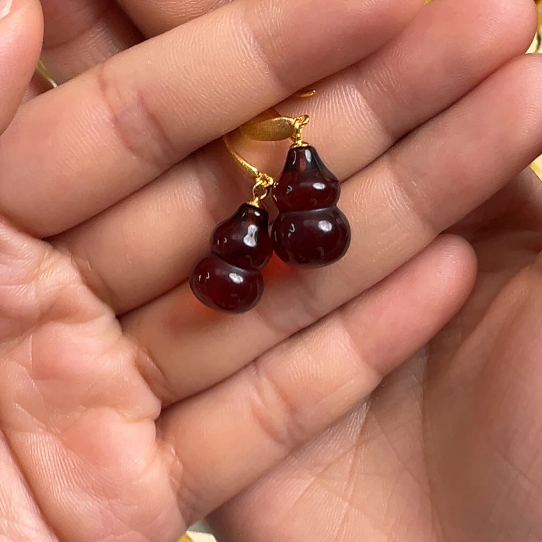 琥珀银S925镀金镶嵌裸石琥珀