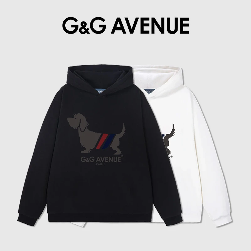 法国G&G AVENUE轻奢时尚连帽卫衣春秋休闲男女同款上衣-GW2424034