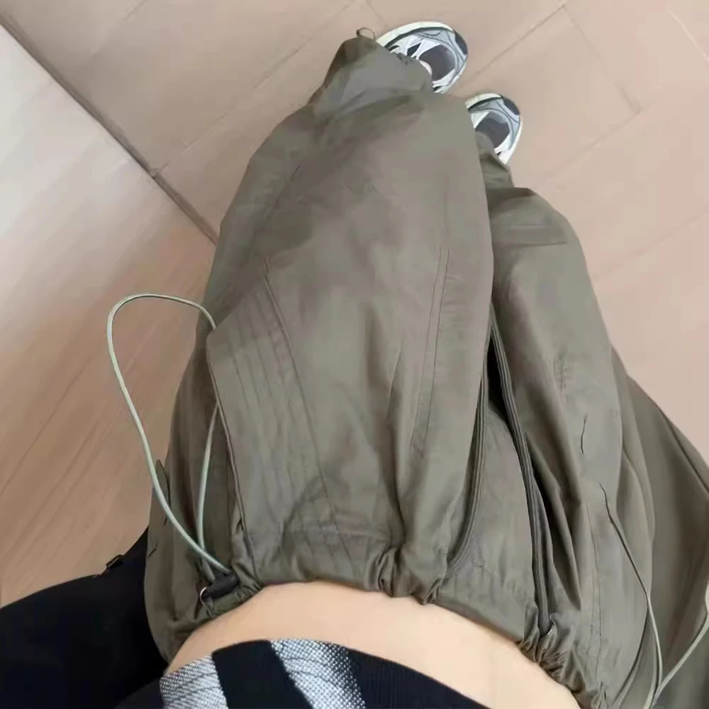 美式工装裤女士高级感裤子女春秋高腰阔腿卫裤直筒休闲运动裤长裤