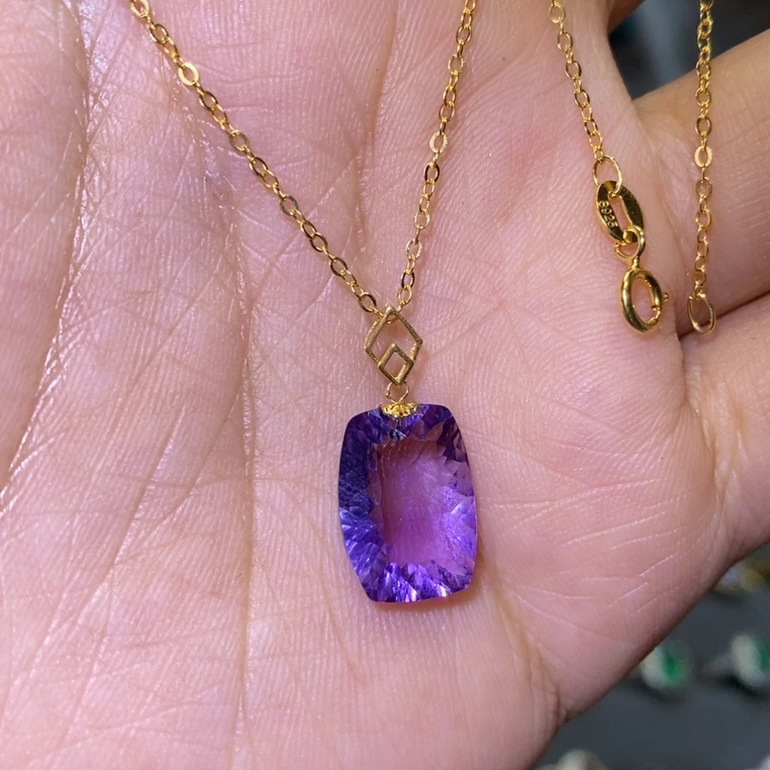 18K金镶嵌吊坠(赠链)紫晶
